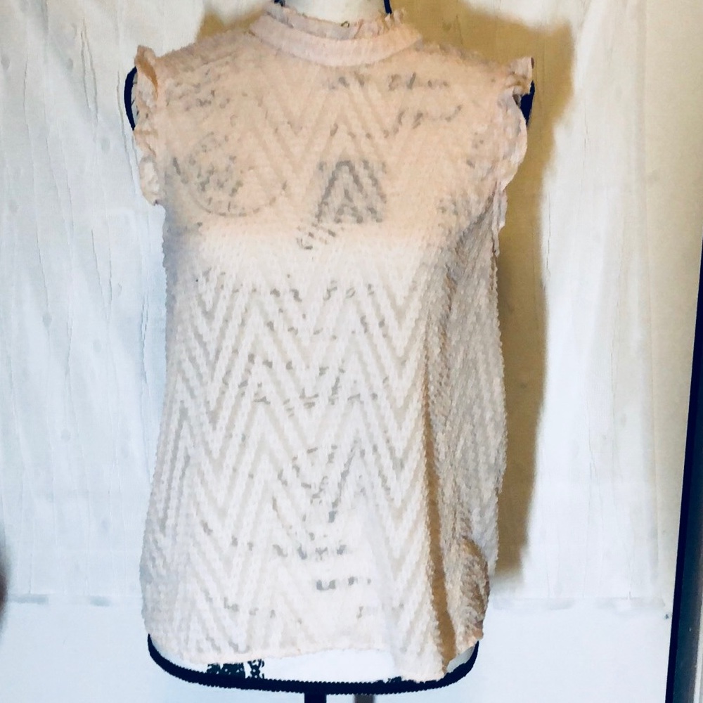 FOREVER 21 BLUSH flowy see through top blouse